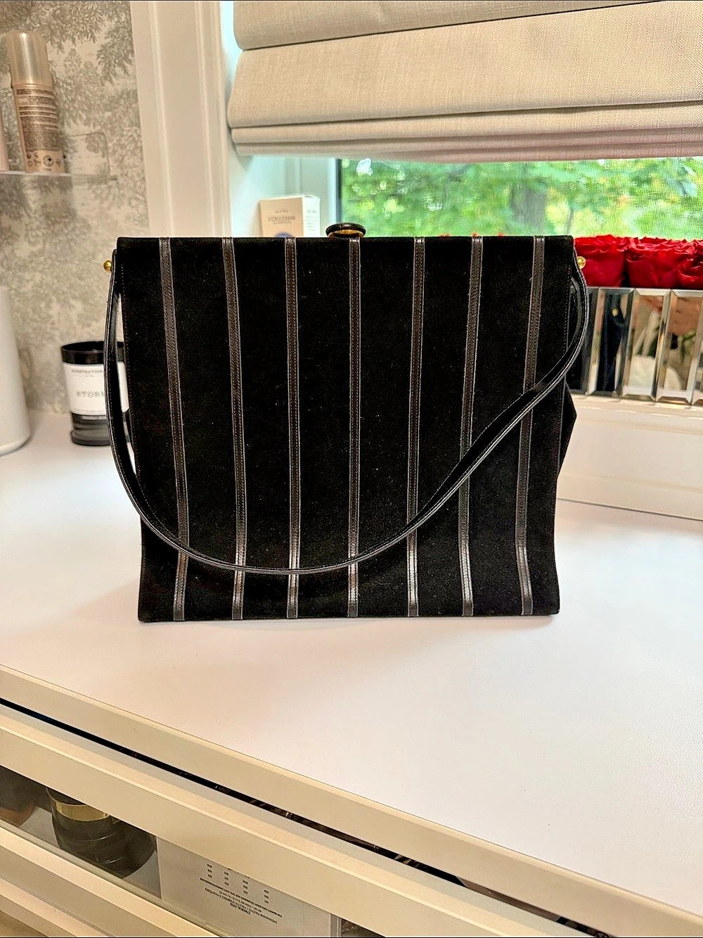 bien-dans Black Striped Shoulder Bag